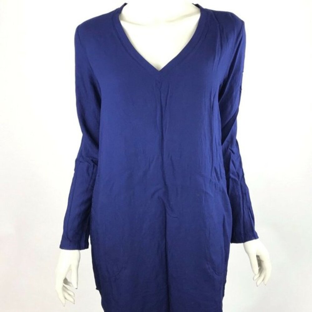 Anthropologie Cloth Stone Royal Blue Tunic Dress L